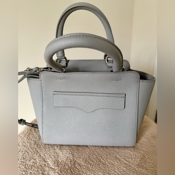 NWOT REBECCA MINKOFF Grey Mini Top Handle Satchel Crossbody Handbag - Picture 5 of 6